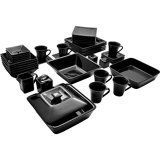 image for 45-Piece Dinnerware Set, black ($69)